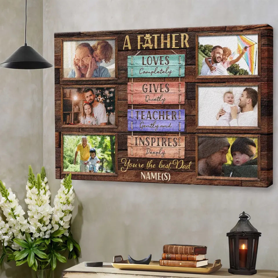 Personalized Photo Canvas Prints, Custom Photo, Father’s Day Gift Unique, Custom Gift For Dad Canvas