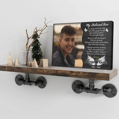 Personalized Canvas Prints, Custom Photo, Memorial Gifts, Sympathy Gifts, My Beloved Son, Memorial Loss Of Son Canvas