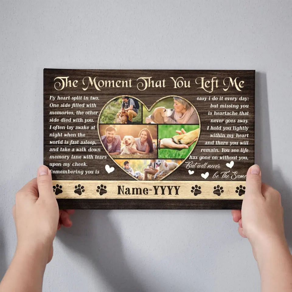 Personalized Photo Canvas Prints, Custom Photo, Memorial Gifts For Loss Of Dog Pet, Remembrance Gifts Canvas