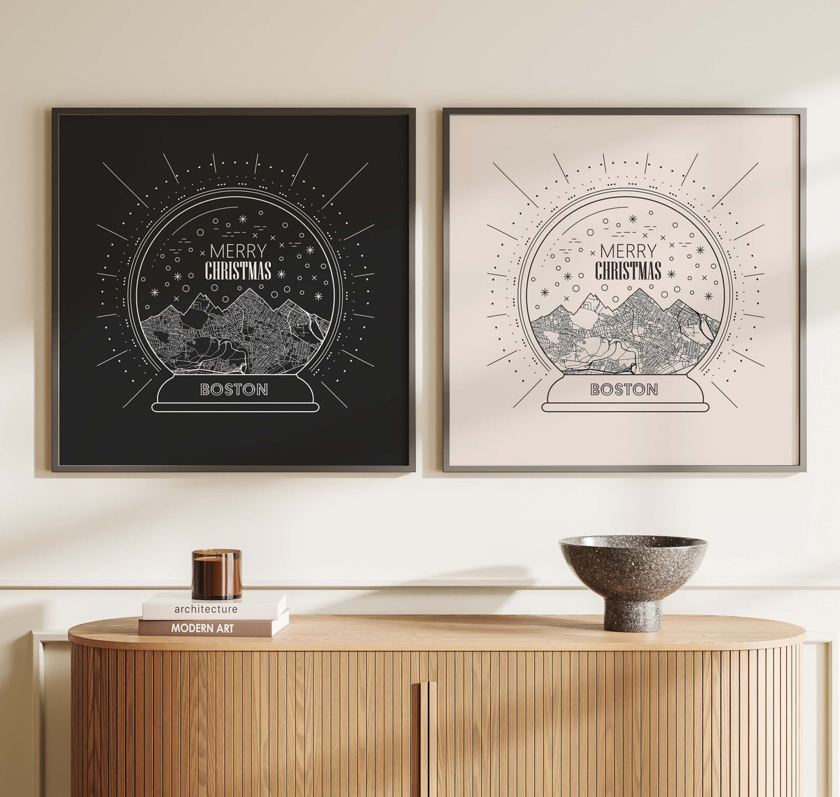 Custom Christmas Map Poster - Personalized Map Poster - Custom Christmas Gift - Custom City Road Map Poster - Snow Globe - MOUNTAIN
