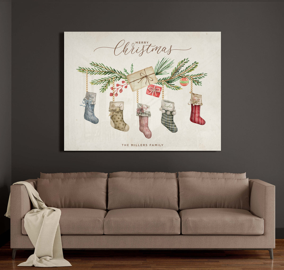 Custom Christmas Stocking Acrylic - Christmas Acrylic Print - Christmas Acrylic - Personalized Christmas Gift - Family Gift - Holiday Decor