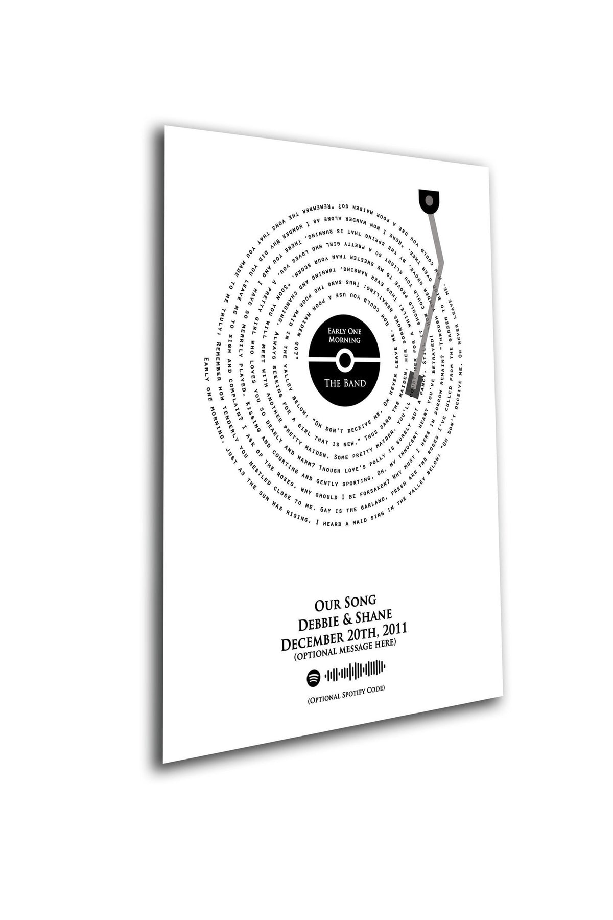 Custom Vinyl Lyrics Poster, Wedding Song Lyric Art, Unique Wedding Gift, Newlywed Present, House Warming Present