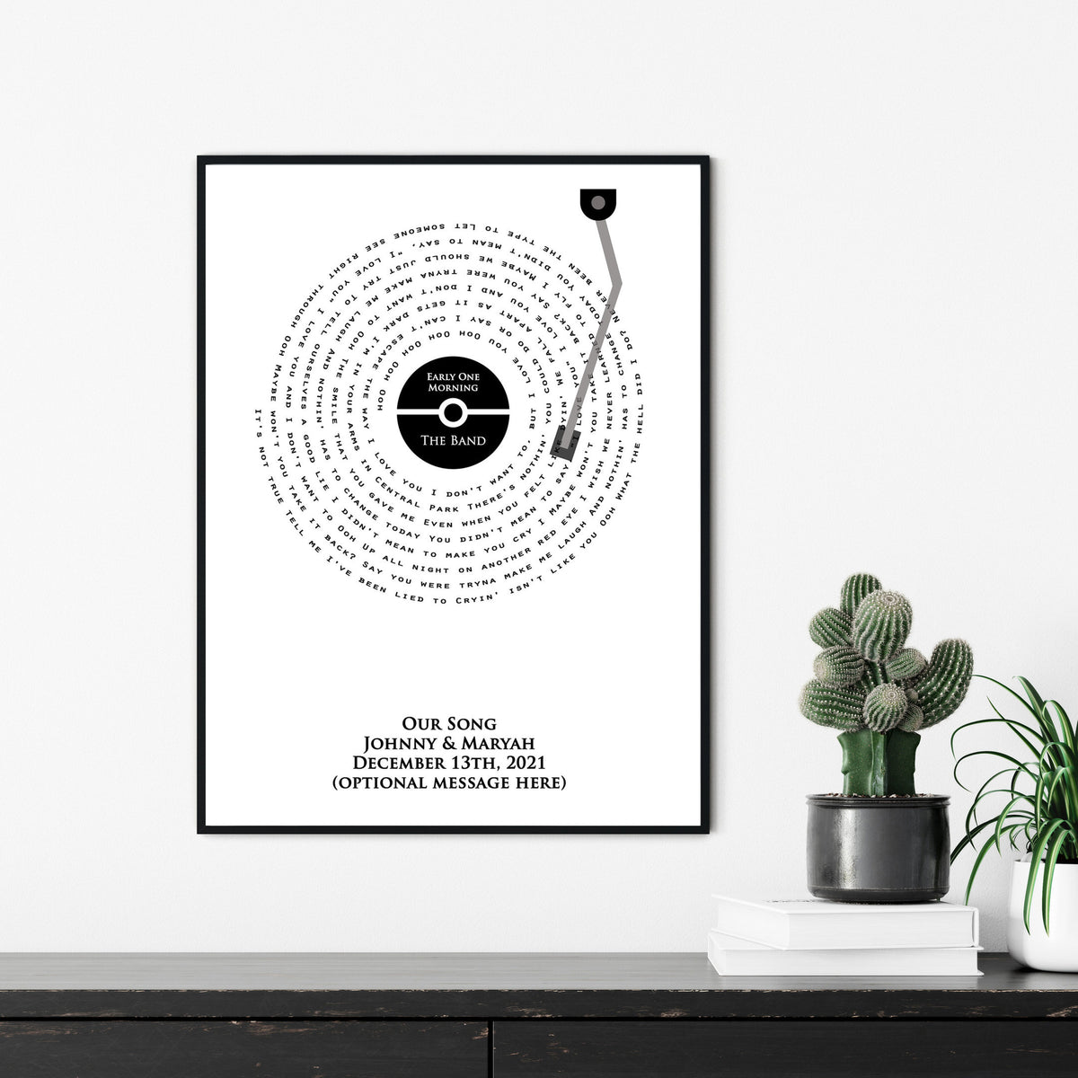 Custom Vinyl Lyrics Poster, Wedding Song Lyric Art, Unique Wedding Gift, Newlywed Present, House Warming Present