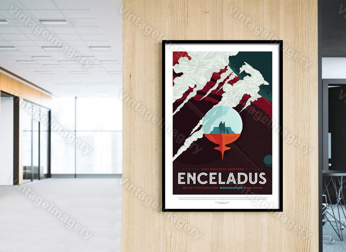 Enceladus Exoplanet 2016 Nasa/Jpl Space Travel Poster Space Art Great Gift Idea For Kids Room, Office, Man Cave, Wall Art Home Decor Prints