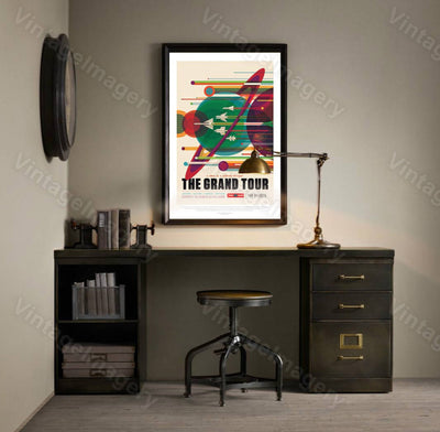 Nasa The Grand Tour Poster Exoplanet 2016 Nasa/Jpl Space Travel Poster Space Art Gift Idea Kids Room Office,  Wall Art Home Decor