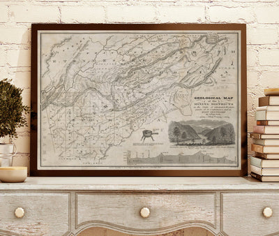 1833 Georgia Mining Print State Map Of Georgia Travel Gift Idea Map Art Map Of Georgia Office Decor Atlanta Rustic Map Engagement Gift Art