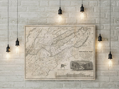 1833 Georgia Mining Print State Map Of Georgia Travel Gift Idea Map Art Map Of Georgia Office Decor Atlanta Rustic Map Engagement Gift Art