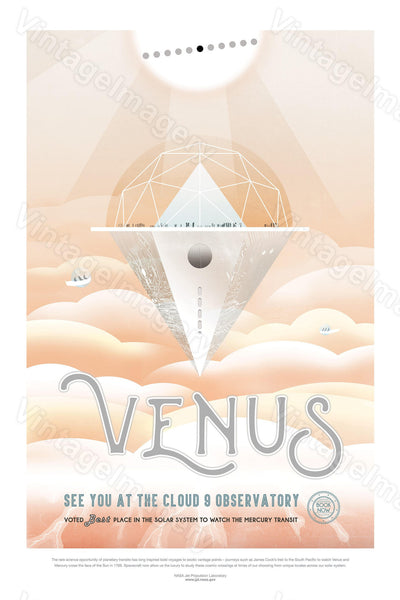 Venus Cloud 9 Exoplanet 2016 Nasa/Jpl Space Art Great Gift Idea For Kids Room Space Travel Poster Office, Man Cave, Wall Art Home Decor