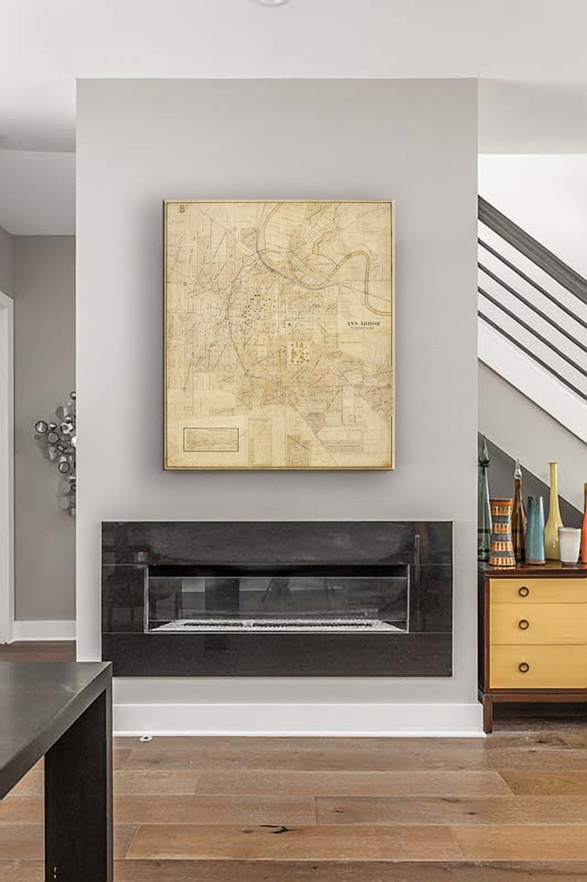 Ann Arbor Michigan Wall Map Print - Vintage 1895 Map Of Ann Arbor   College Graduation Gift Housewarming Gift Map Art