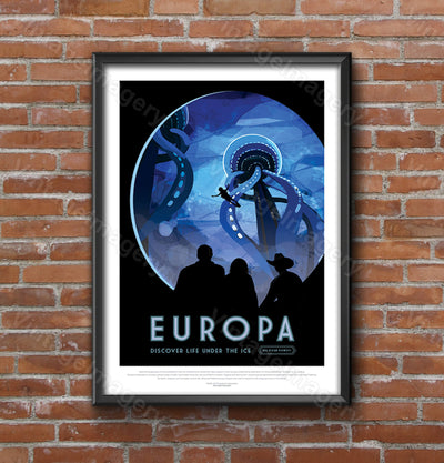 Europa Nasa Poster Exoplanet 2016 Nasa/Jpl Space Travel Poster Space Art Great Gift Idea Astronomy Kids Room Office Man Cave Wall Art Print