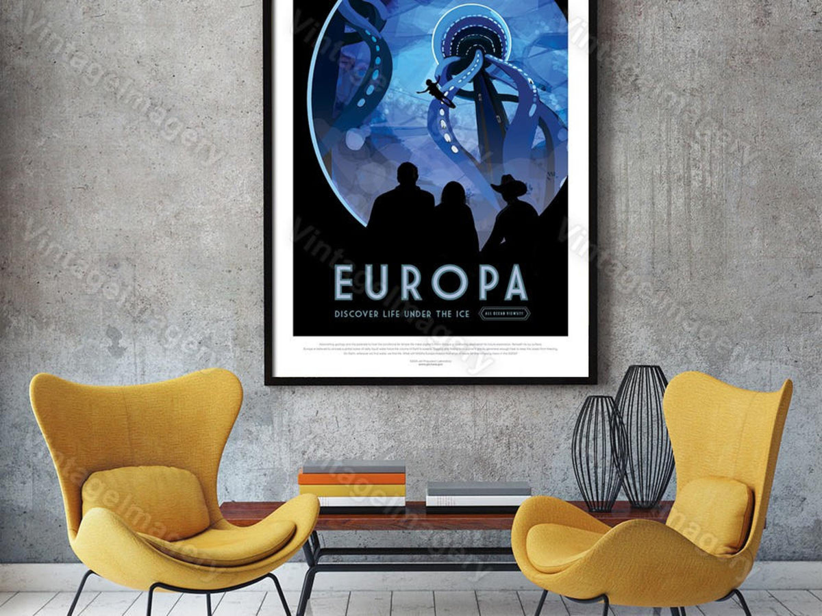 Europa Nasa Poster Exoplanet 2016 Nasa/Jpl Space Travel Poster Space Art Great Gift Idea Astronomy Kids Room Office Man Cave Wall Art Print