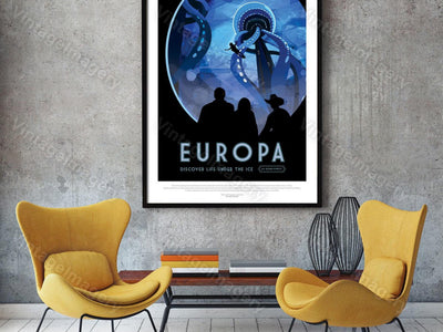 Europa Nasa Poster Exoplanet 2016 Nasa/Jpl Space Travel Poster Space Art Great Gift Idea Astronomy Kids Room Office Man Cave Wall Art Print