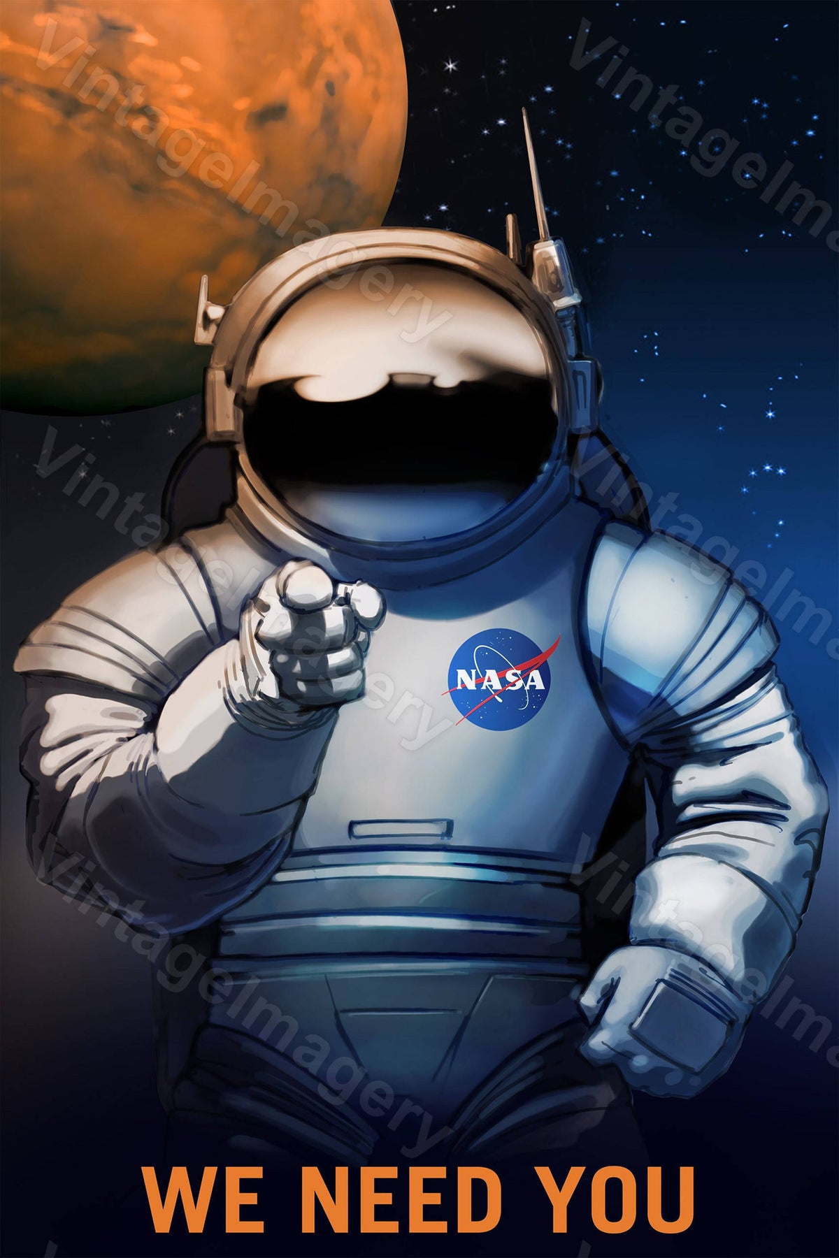 We Need You! Nasa Mars Explorers Wanted Nasa/Jpl Space Travel Poster Space Art Great Gift Idea For Kids Room Office Man Cave Wall Art Print