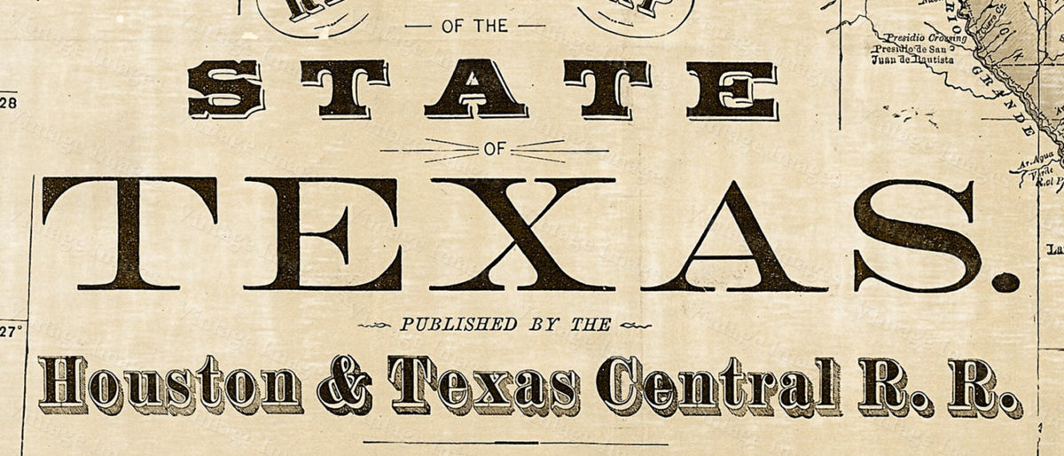 1876 Old Texas Map Vintage Historical Wall Map Antique Restoration Style Map Texas State Map Texas Map Texas Wall Art Fine Housewarming Gift