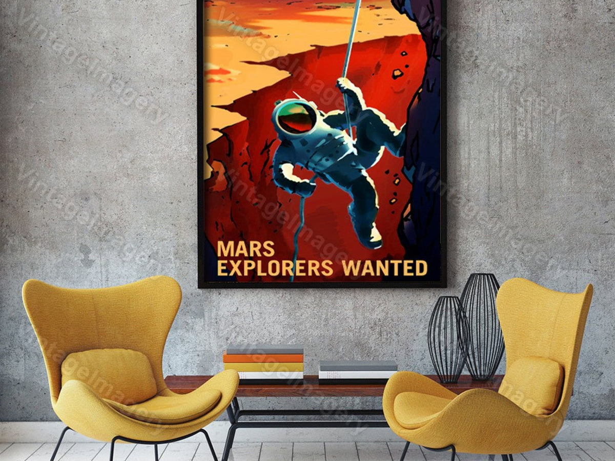 Explorers Wanted 2016 Nasa/Jpl Recruitment Poster Space Travel Space Art Great Gift Idea For Kids Room, Office, Man Cave Wall Art Home Decor