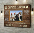 Custom Photo Baseball Team Canvas Wall Art, Gift for Baseball Coach, Thank You Gift for Your Coach Baseball Lovers Canvas