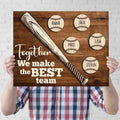 Personalized Baseball Team Member Names Canvas Prints, Baseball Team Gift for Friend Bestie