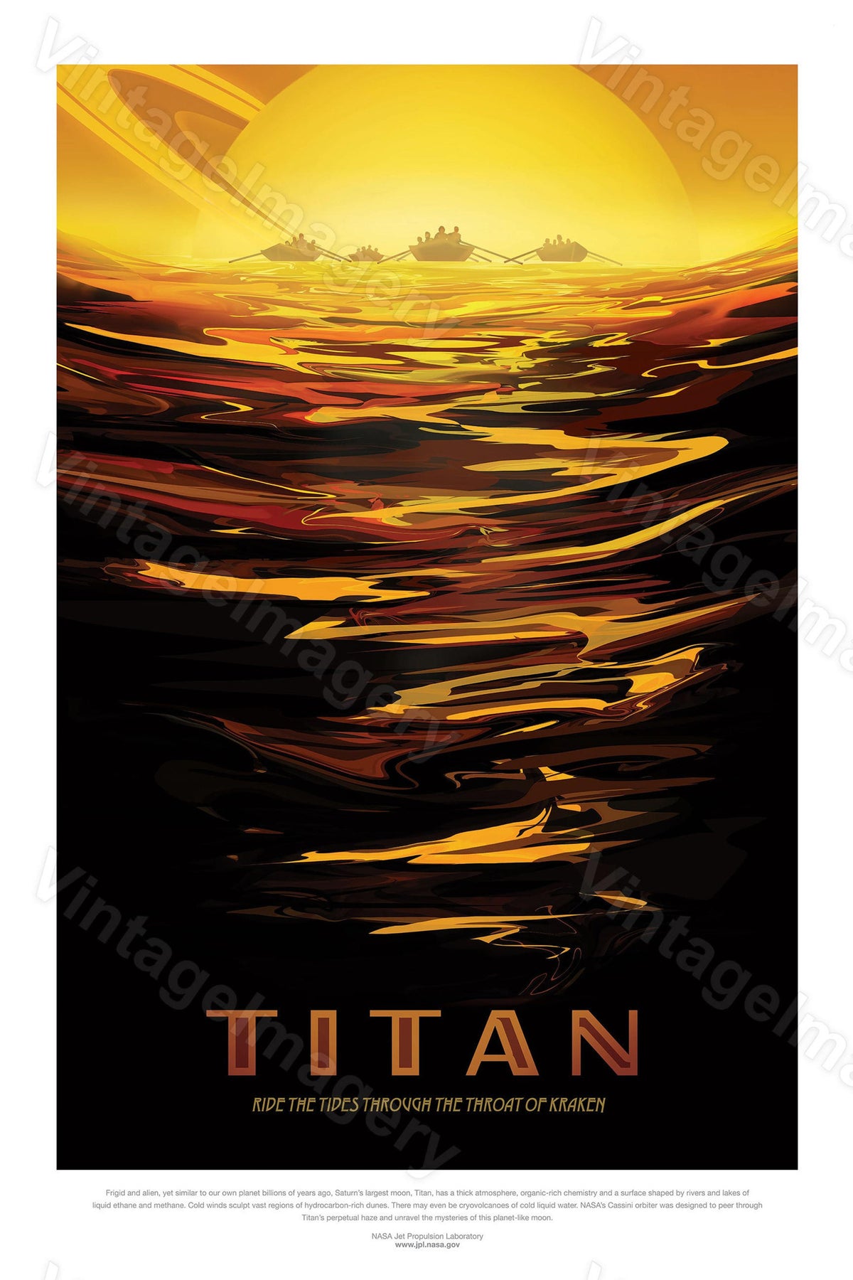 Titan Poster Exoplanet 2016 Nasa/Jpl Space Travel Poster Space Art Great Gift Idea For Kids Room, Office, Man Cave, Wall Art Home Decor