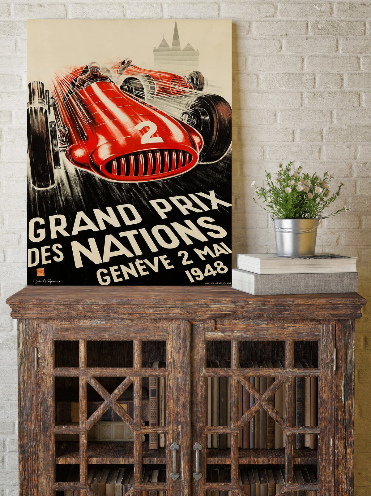 1948 Vintage Monaco Grand Prix Poster, Race Fan Gift Bold Fine Art Print, Formula 1 Racing Poster Print, Garage Car Mechanic Wall Decor Idea