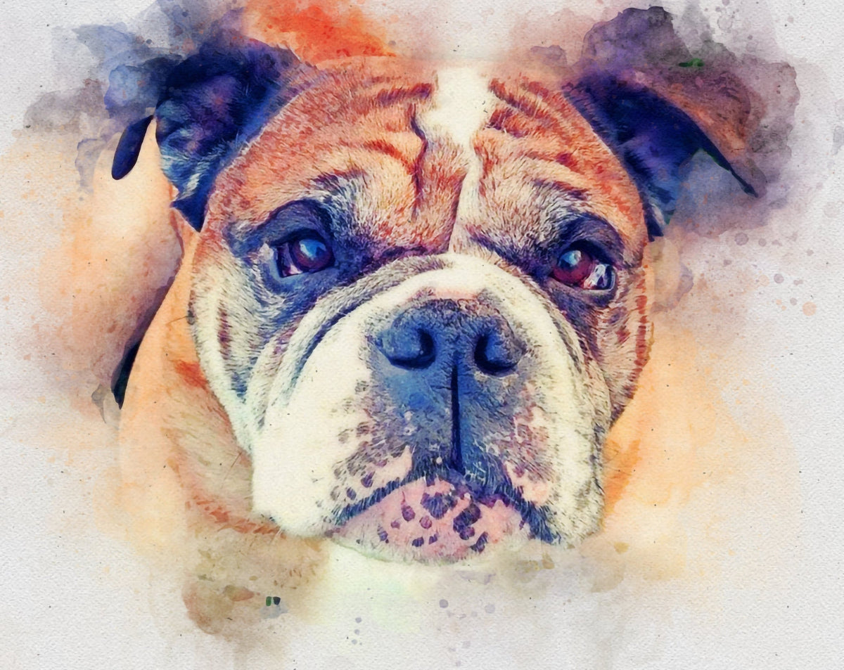 Watercolor Pet Portrait From Photo,Custom Dog Portrait Personalized Father's Day Gift For Him Birthday Gift Dog Mom Pet Memorial Dog Gift_A