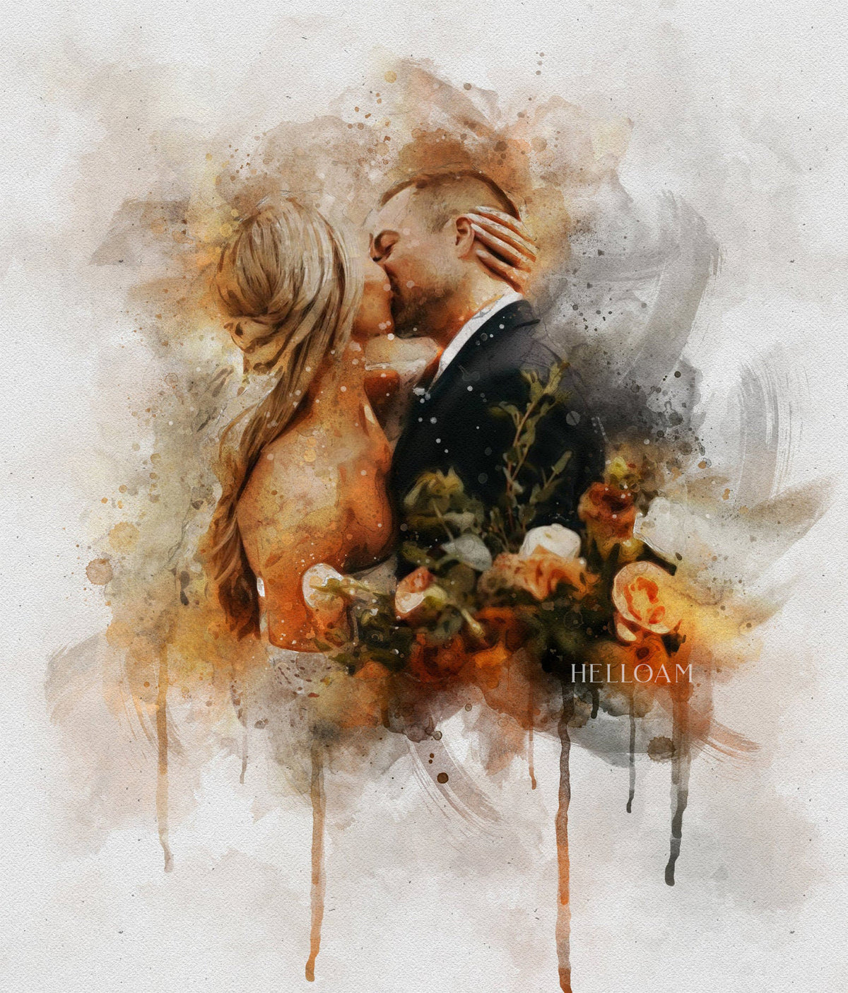 Painting From Photo, Wedding Illustration, Custom Wedding Portrait From Photo, Custom Couple Portrait Watercolor, Gift For Her_Art