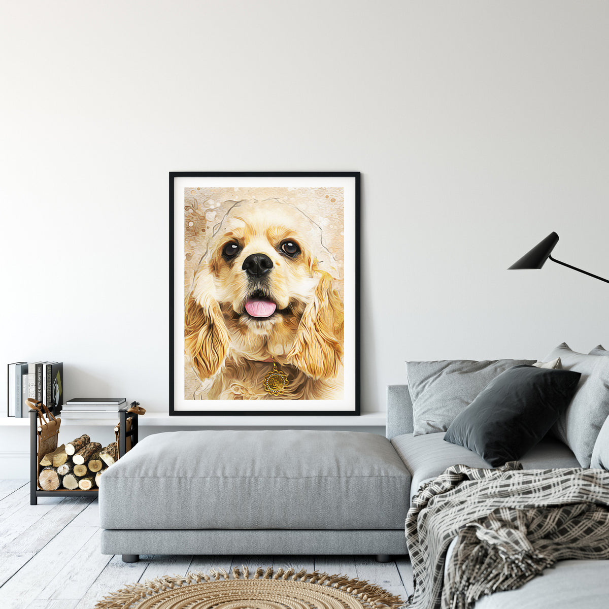 Personalized Memorial Pet Portrait, Digital File Angel Wings And Halo Pet Loss Dog Cat Painting Printable Custom Unique Thoughtful Gift_Art