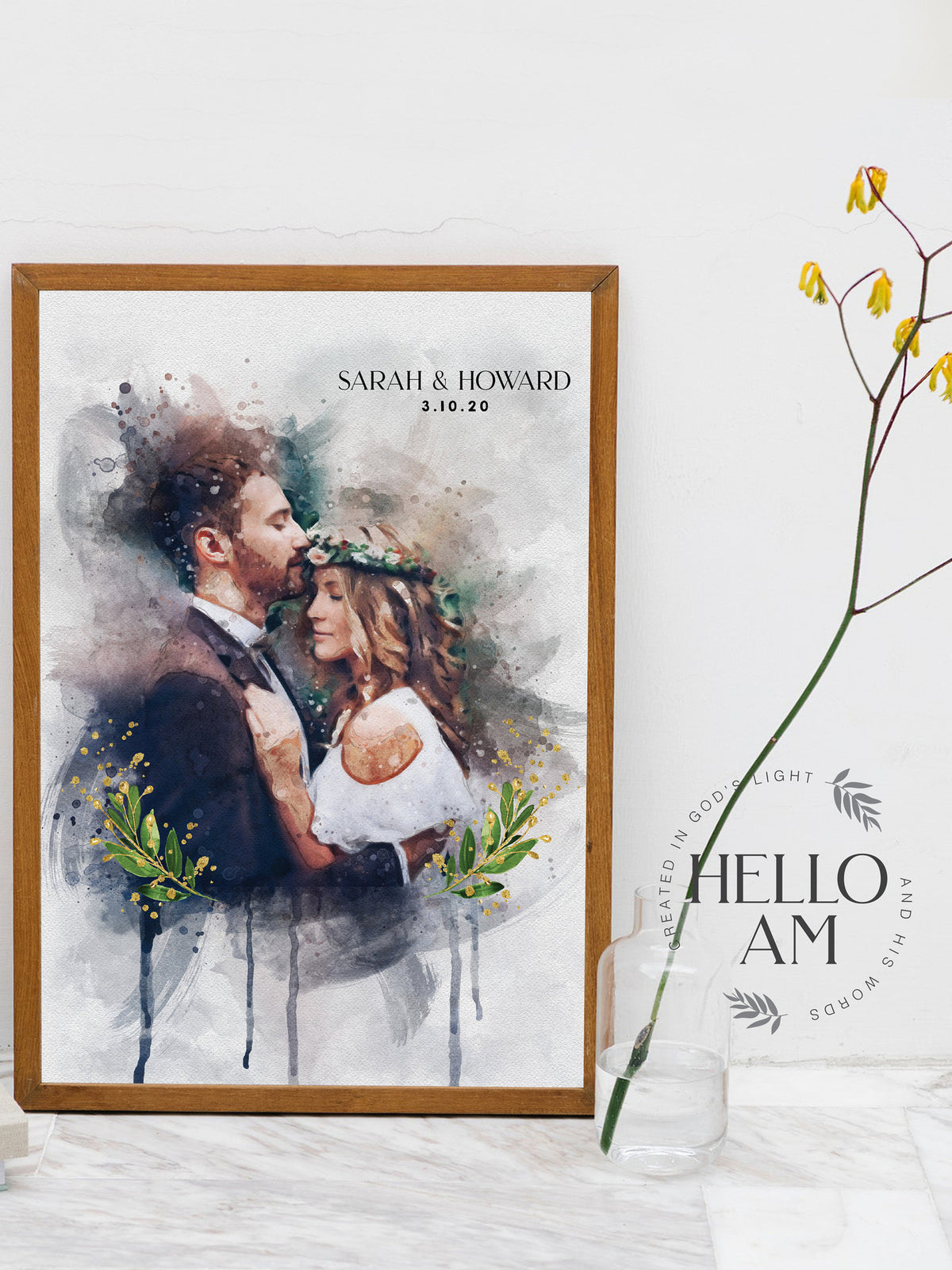 Painting From Photo, Wedding Illustration, Custom Wedding Portrait From Photo, Custom Couple Portrait Watercolor, Gift For Her_Art