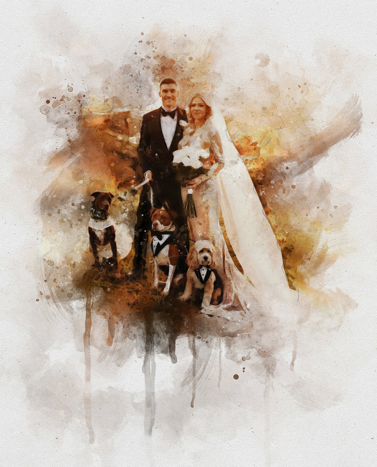 Painting From Photo, Wedding Illustration, Custom Wedding Portrait From Photo, Custom Couple Portrait Watercolor, Gift For Her_Art