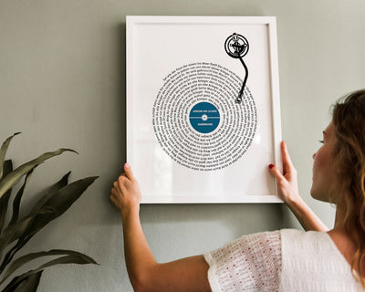 Custom Record Lyrics Poster, Anniversary Wedding Gift, Personalized Song Print, Wall Art Decor, Vinyl Poster, Music Art, Valentine's day