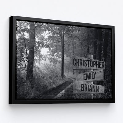 Personalized Sunshine Forest Canvas Wall Art With Name Framed, Custom Name Sign Framed, Family Street Sign Canvas, Wedding Anniversary Gifts