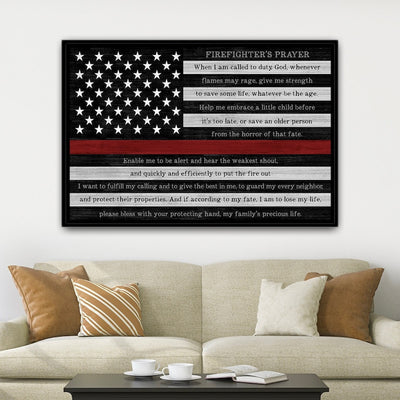 Firefighter Graduation Gift | Firefighter Prayer | Fireman Gift | Thin Red Line | Gift For Firefighter | Fire Chief Gift | Firefighter Sign