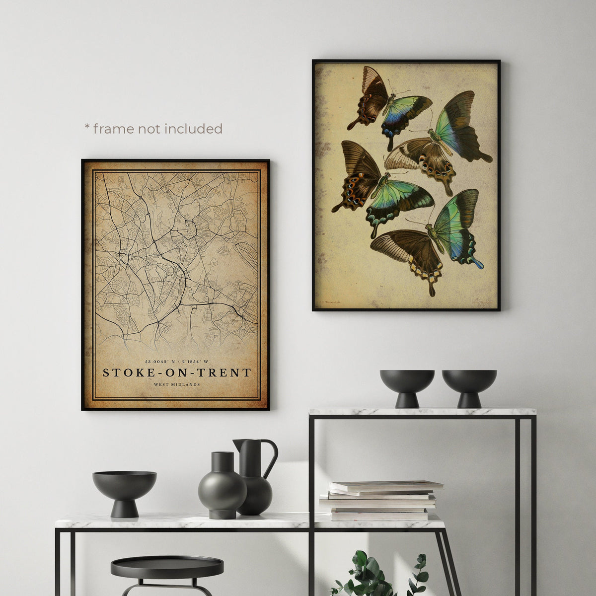 Stoke-On-Trent Vintage Map Print, Stoke-On-Trent Retro Map Poster, Antique Style Map, West Midlands, Housewarming Birthday Gift