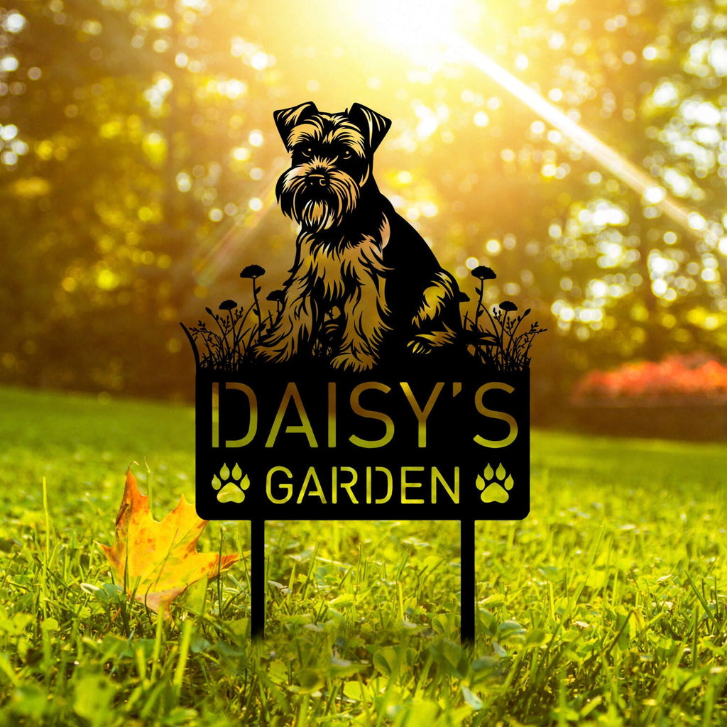 Custom Miniature Schnauzer Dog Metal Memorial Garden Stake Personalized Pet Grave Marker Name Sign Remembrance Stake Decor Sympathy Dog Loss