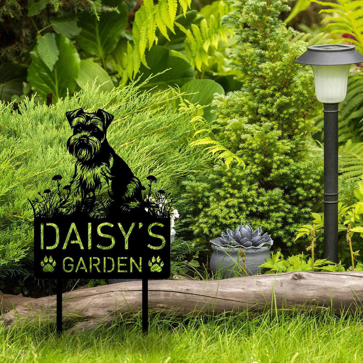 Custom Miniature Schnauzer Dog Metal Memorial Garden Stake Personalized Pet Grave Marker Name Sign Remembrance Stake Decor Sympathy Dog Loss