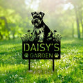 Custom Miniature Schnauzer Dog Metal Memorial Garden Stake Personalized Pet Grave Marker Name Sign Remembrance Stake Decor Sympathy Dog Loss