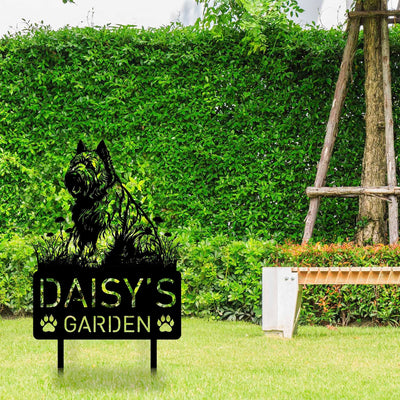 Custom Bouvier Des Flandres Dog Metal Memorial Garden Stake Personalized Pet Grave Marker Name Sign Remembrance Stake Decor Sympathy Loss