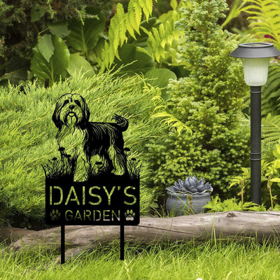 Custom Tibetan Terrier Dog Metal Memorial Garden Stake Personalized Pet Grave Marker Name Sign Remembrance Stake Decor Sympathy Dog Loss