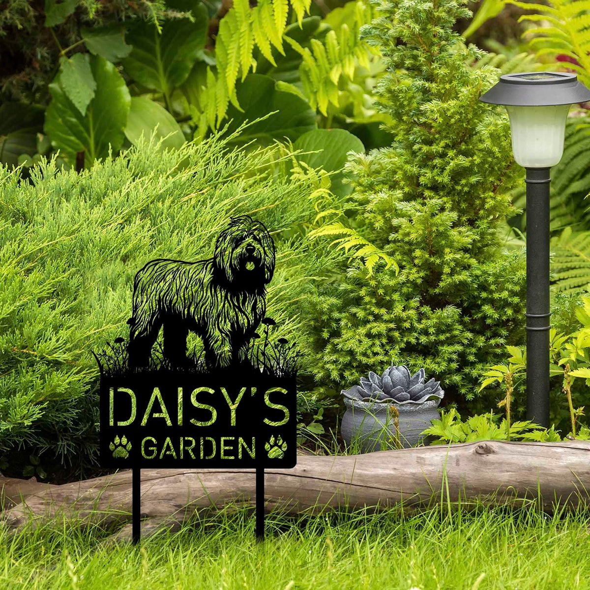 Custom Komondor Dog Metal Memorial Garden Stake Personalized Pet Grave Marker Name Sign Remembrance Stake Decor Sympathy Dog Loss