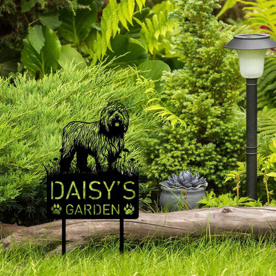 Custom Komondor Dog Metal Memorial Garden Stake Personalized Pet Grave Marker Name Sign Remembrance Stake Decor Sympathy Dog Loss