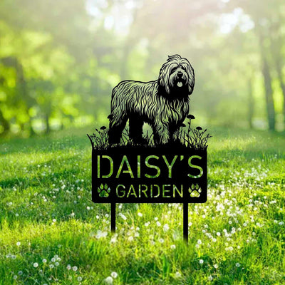 Custom Komondor Dog Metal Memorial Garden Stake Personalized Pet Grave Marker Name Sign Remembrance Stake Decor Sympathy Dog Loss