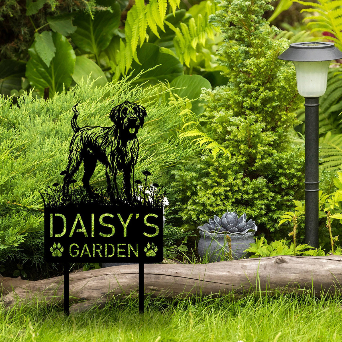 Custom Irish Wolfhound Dog Metal Memorial Garden Stake Personalized Pet Grave Marker Name Sign Remembrance Stake Decor Sympathy Loss