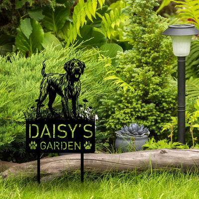Custom Irish Wolfhound Dog Metal Memorial Garden Stake Personalized Pet Grave Marker Name Sign Remembrance Stake Decor Sympathy Loss