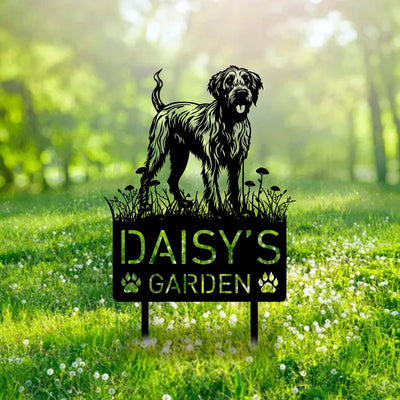 Custom Irish Wolfhound Dog Metal Memorial Garden Stake Personalized Pet Grave Marker Name Sign Remembrance Stake Decor Sympathy Loss