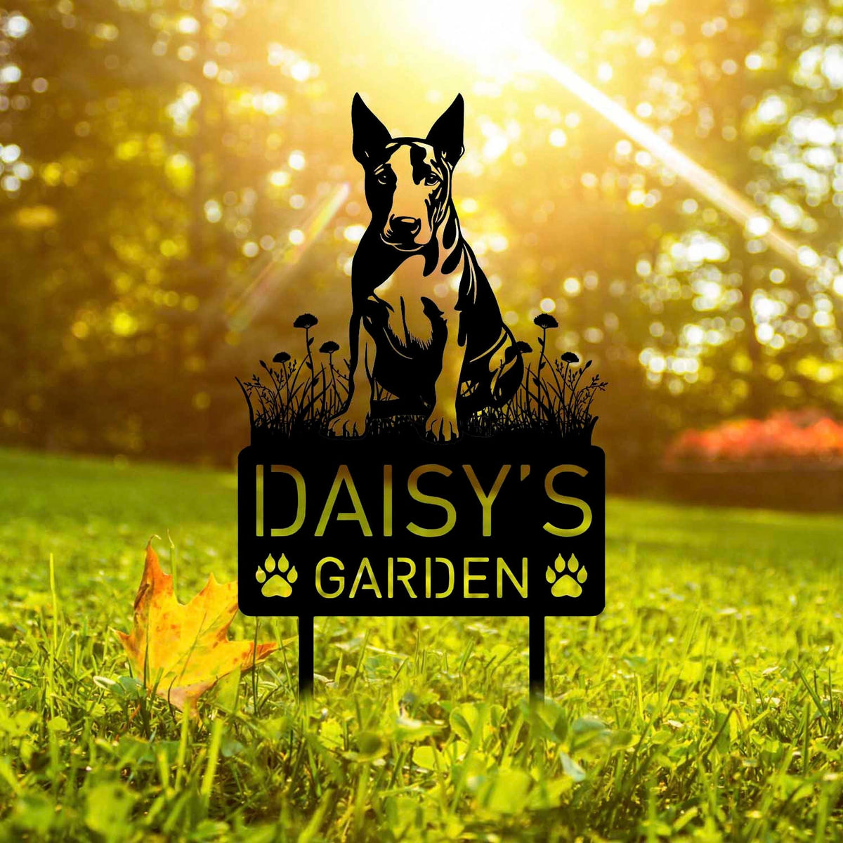 Custom Bull Terrier Dog Metal Memorial Garden Stake Personalized Pet Grave Marker Name Sign Remembrance Stake Decor Sympathy Dog Loss