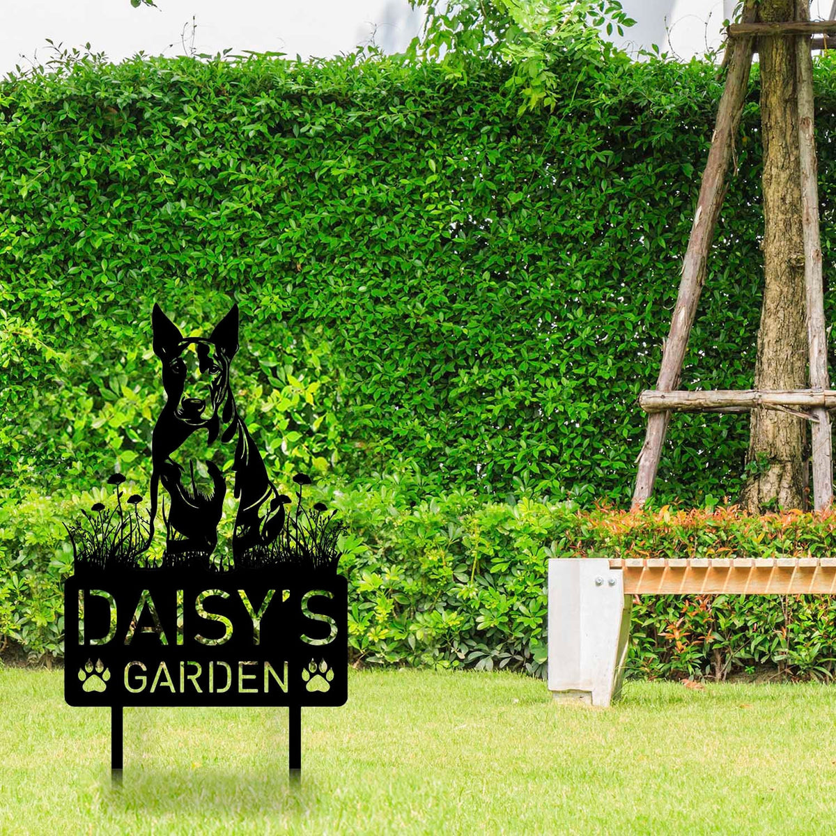 Custom Bull Terrier Dog Metal Memorial Garden Stake Personalized Pet Grave Marker Name Sign Remembrance Stake Decor Sympathy Dog Loss