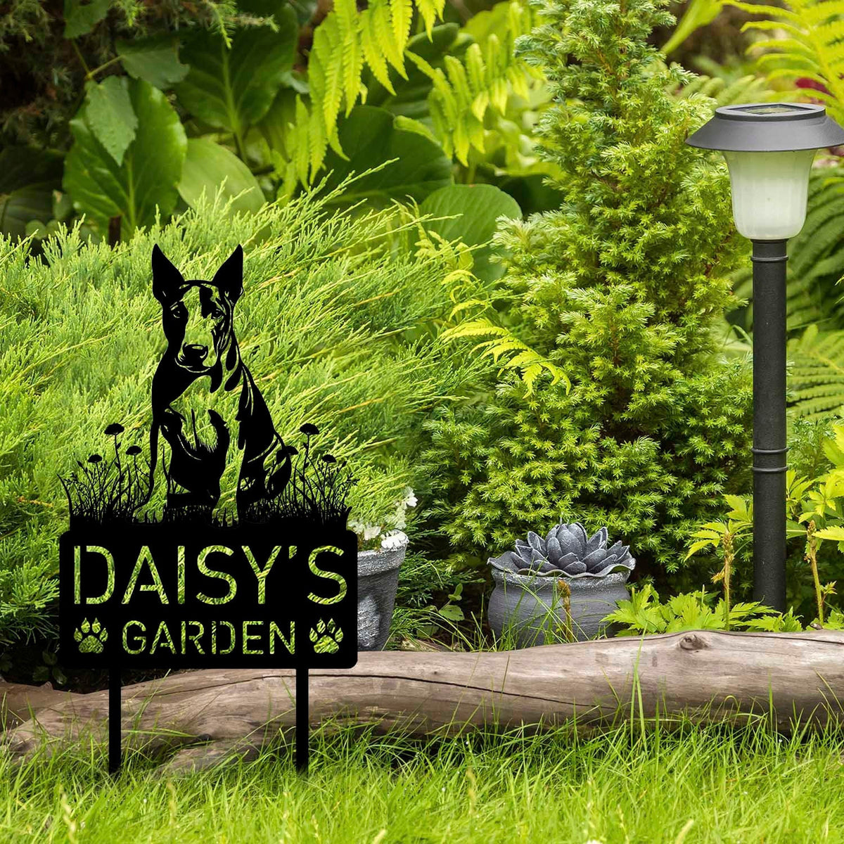 Custom Bull Terrier Dog Metal Memorial Garden Stake Personalized Pet Grave Marker Name Sign Remembrance Stake Decor Sympathy Dog Loss