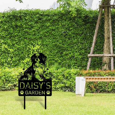 Custom Japanese Chin Dog Metal Memorial Garden Stake Personalized Pet Grave Marker Name Sign Remembrance Stake Decor Sympathy Dog Loss