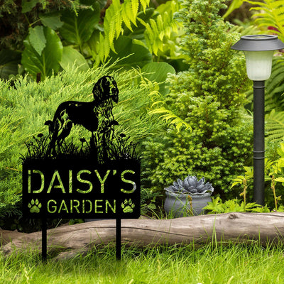 Custom English Setter Dog Metal Memorial Garden Stake Personalized Pet Grave Marker Name Sign Remembrance Stake Decor Sympathy Dog Loss