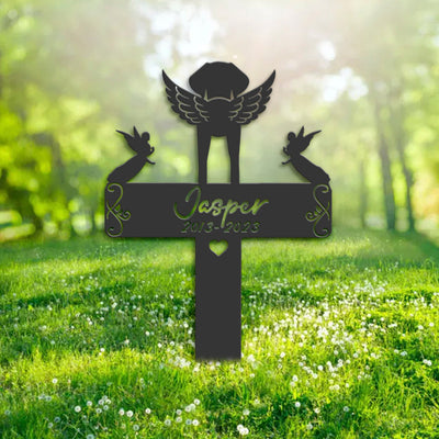 Custom Weimaraner Dog Memorial Stake Metal Personalized Dog Loss Grave Marker Sign Remembrance Stake Decor Angel Wing Pet Sympathy Sign