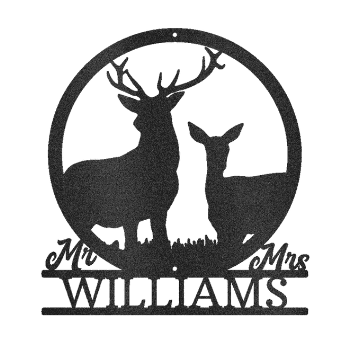 Mr And Mrs Deer Couple Valentine's Day Engagement Wedding Anniversary Gift Custom Metal Signs